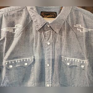 Howler Brothers Crosshatch Pictograph Pearl Snap Mens XXL